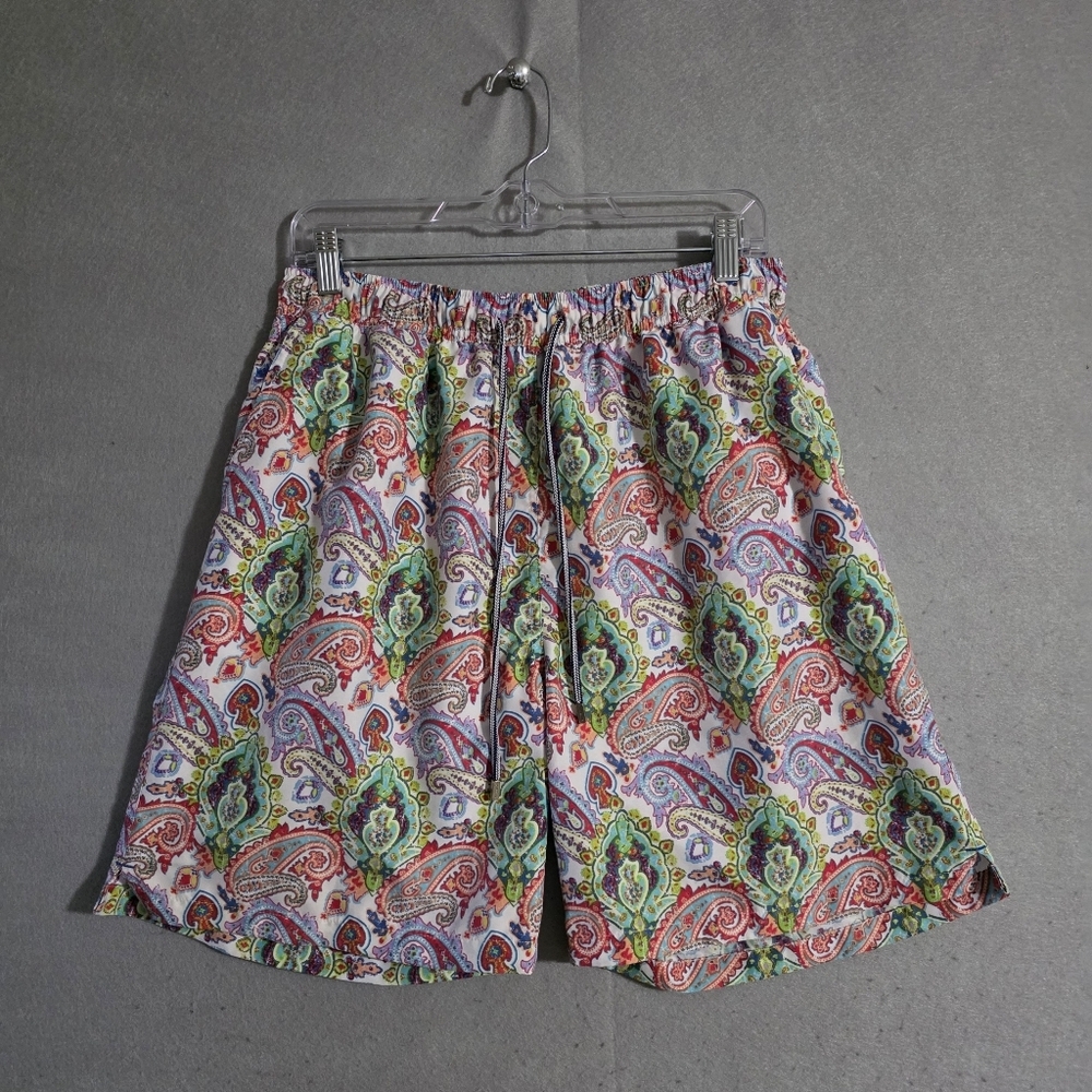 Peter Millar Mens 8in Paisley Lined Swim Trunks Size Large